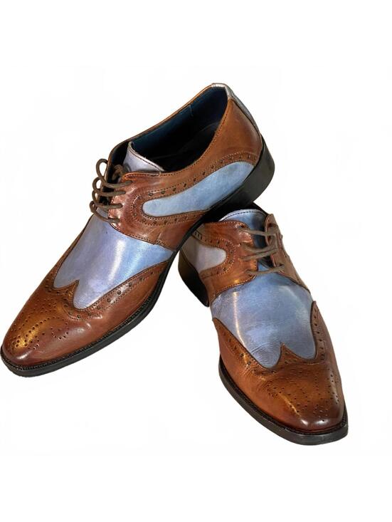 Other - Duca Made in Italy Men's Leather Wingtip Oxfords Brown and Blue